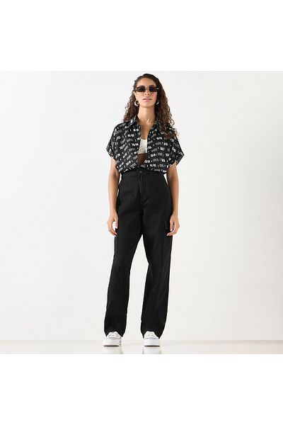 SP Characters AC/DC Printed Shirt with Collar and Short Sleeves