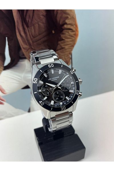 Lee Cooper BLACK SPORTS MEN'S WRISTWATCH 5 ATM WATERPROOF