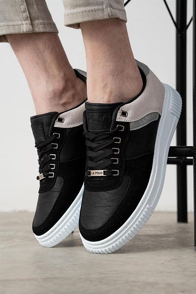 L.A Polo 311 Black Ice Color White Sole Men's Casual Shoes