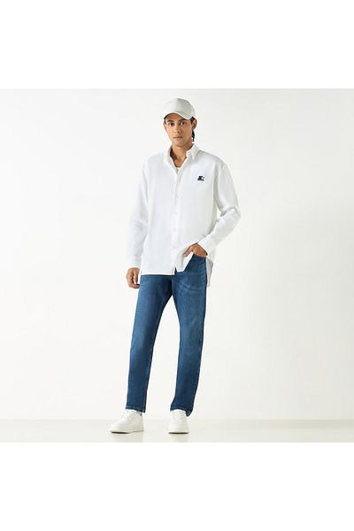 Starter Regular Fit Shirt with Long Sleeves and Button Placket