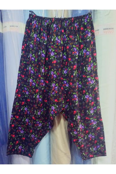 hoaryage Pıtır Floral FLANEL DIVIDIN SHALVAR PANTS 100% COTTON
