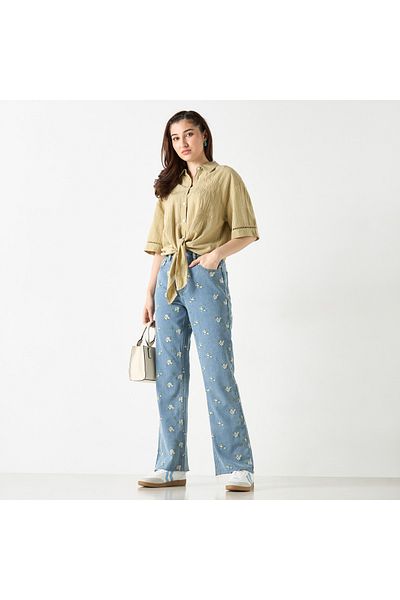 Lee Cooper قميص مطرز بأكمام قصيرة
