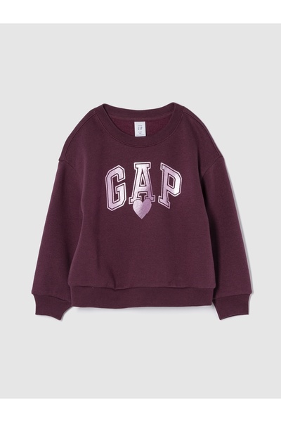 GAP Kız Bebek Mor Gap Logo Relaxed Sweatshirt