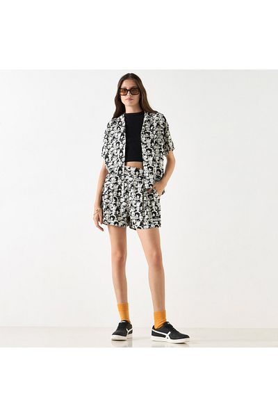 SP Characters The Celestials Print Notch Collar Shirt with Short Sleeves
