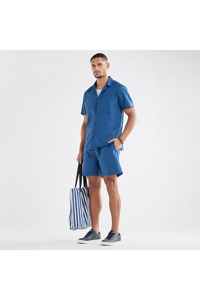 FAV Regular Fit Shirt with Camp Collar and Short Sleeves