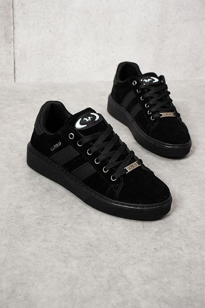 L.A Polo 503 Black Color Black Sole Lace up Casual Women's Sports Shoes