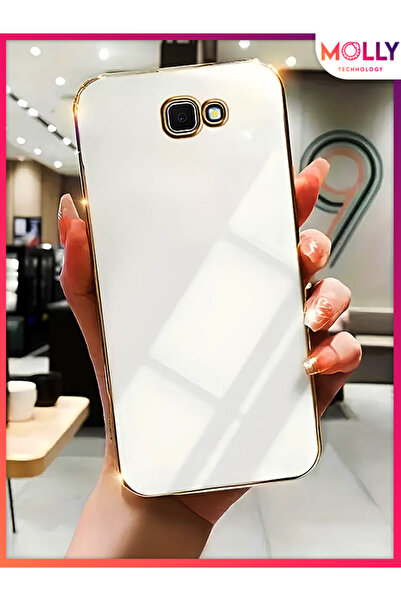 Molly Technology Samsung Galaxy J7 Prime 2 Için Inci Beyazı Kenarları Gold De...