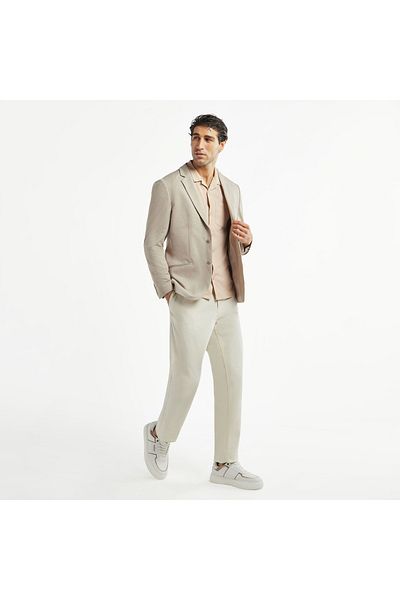 FAV Solid Camp Collar Shirt with Short Sleeves and Pocket