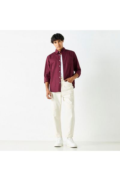 Lee Cooper Solid Shirt with Pocket and Long Sleeves