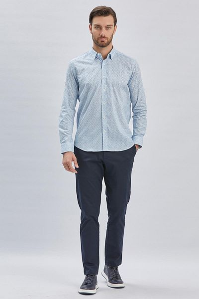 İmza Cămașă clasică slim fit cu mâneci scurte, fără buzunar, 97% bumbac, 3% elastan 1004240116