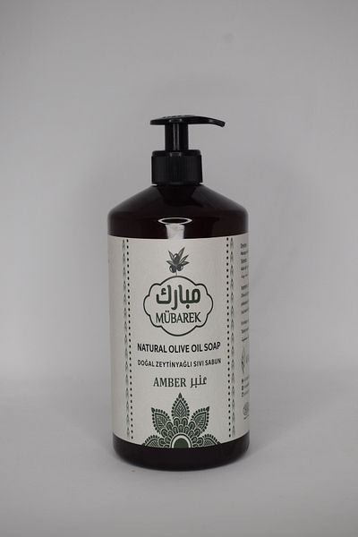 Mübarek Defne Sabunu 1L Natural Amber - Olive Oil Scented Liquid Soap