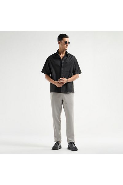 FAV Textured Regular Fit Pants with Flexi Waist and Pockets