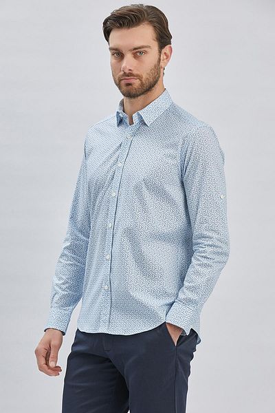 İmza Cămașă clasică slim fit cu mâneci scurte, fără buzunar, 97% bumbac, 3% elastan 1004240116