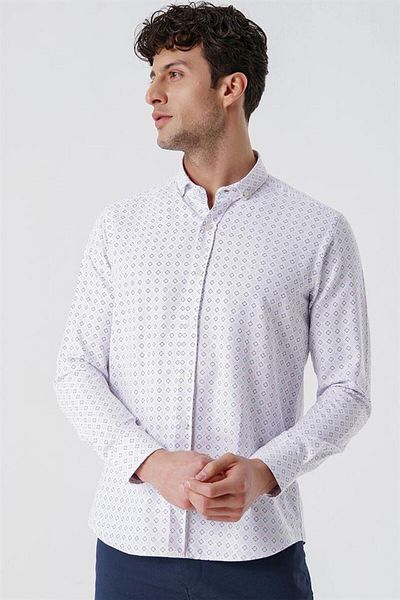 İmza Cămașă cu mânecă lungă, cu mânecă lungă, imprimată, din bumbac, clasică, slim fit1004230167