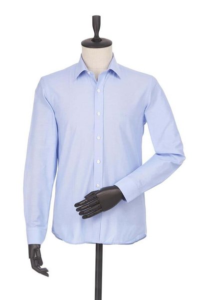 İmza Blue long sleeve filafil hard collar no pocket cotton basic Slim Fit sli...