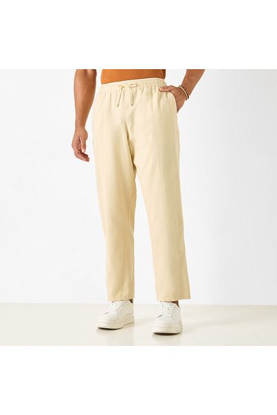 Iconic Solid Flexi Waist Regular Fit Joggers with Drawstring Closure and Pockets