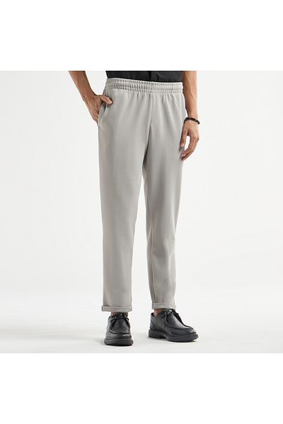 FAV Textured Regular Fit Pants with Flexi Waist and Pockets