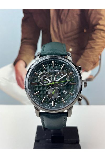 Lee Cooper GREEN SPORTS MEN'S WRISTWATCH 5 ATM WATERPROOF