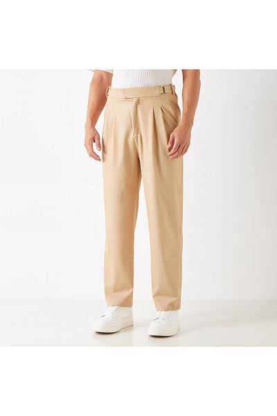 Iconic Regular Fit Pants with Flexi Waist and Pockets