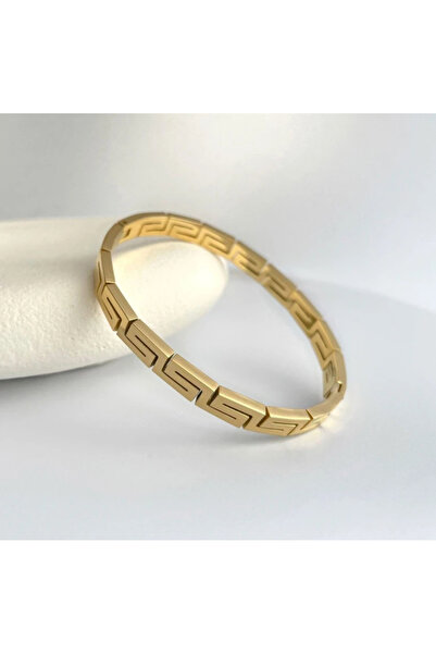 DELLS ACCESSORY Gold Renk Labirent Tasarım Çelik Kelepçe Bileklik