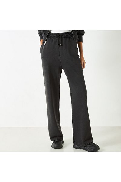 Lee Cooper Solid Straight Fit Track Pants with High Rise and Pockets