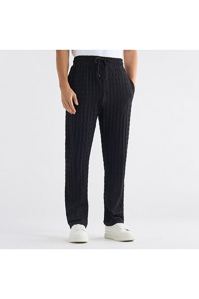FAV Textured Pants with Drawstring Closure and Pockets