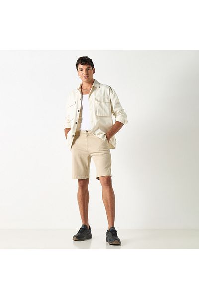 ECKO Unltd Solid Shorts with Button Closure and Pockets