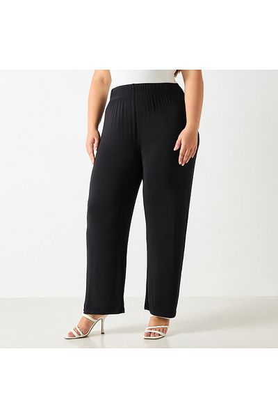 Ulla Popken Plus Size Ulla Popken Trousers with Elasticated Waistband