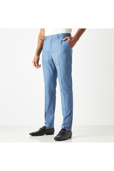 Iconic Solid Trousers with Button Closure