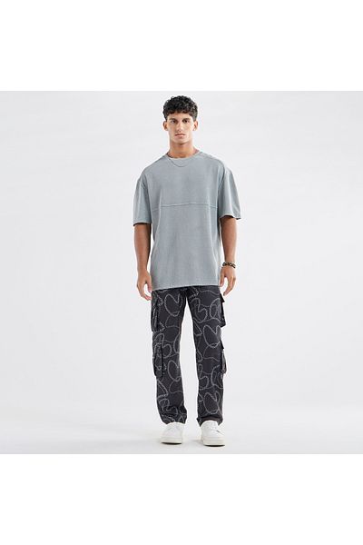 FAV Printed Regular Fit Cargo Pants with Drawstring Closure and Pockets