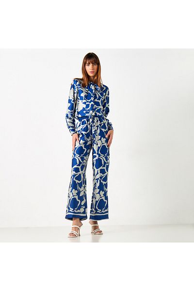 2Xtremz All-Over Print Wide Leg Pants with Drawstring Closure and Pockets