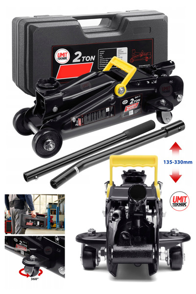 PROXTECH Premium 2 Ton Kapasiteli Tekerlekli Hidrolik Kriko Taşınabilir Tasar...