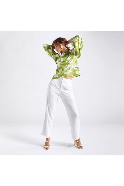 FAV Textured Wide Leg Pants with Pockets