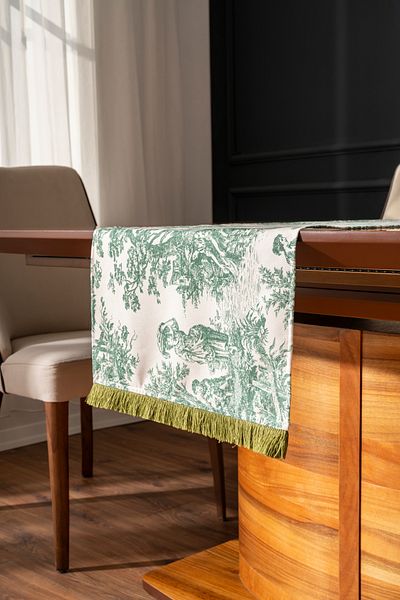 Alseko Concept Green Tasseled, English Villagers Pattern 40X140Cm Runner
