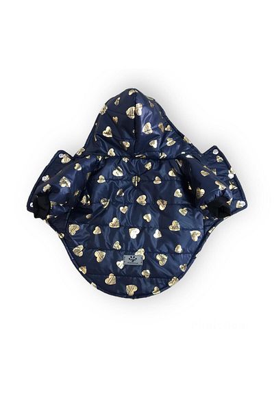 PetiliDünya Love Navy Blue Heart Cat Coat Dog Coat Dog Suit