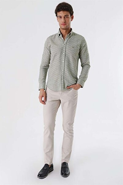 İmza Πουκάμισο Casual Slim Fit από 100% βαμβάκι, με μοτίβο ζακάρ, με αναδιπλούμενα μανίκια, χωρίς τσέπες 1004230181