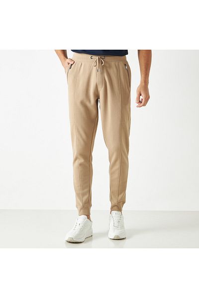 Iconic Solid Joggers with Drawstring Closure and Pockets