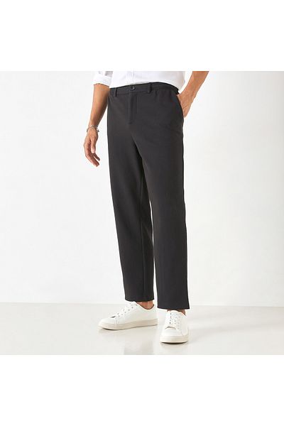 Iconic Textured Pants with Semi-Elasticated Waistband and Pockets