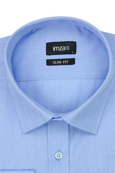İmza Cămașă albastră slim fit cu guler dur - mânecă lungă, Filafil, model de bază1004190008