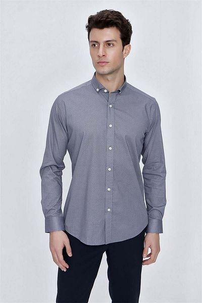 İmza Light Red Long Sleeve Slim Fit Cotton Classic Cotton Shirt 1004225208