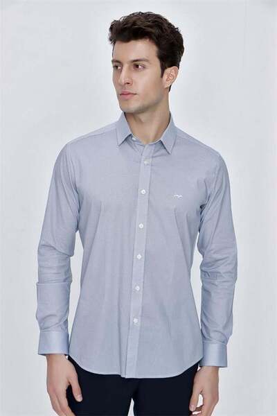 İmza Λευκό μακρυμάνικο κλασικό πουκάμισο από βαμβακερό Lycra 1004225215