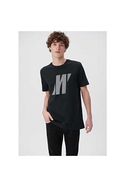 Mavi Ανδρικό μπλουζάκι με τυπωμένο μαύρο λογότυπο Pro Reflector M066000-900