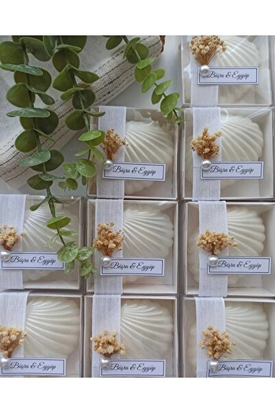 aşk-ı mum Nikah Şekeri, Doğum, Sünnet, Düğün Nişan Söz, Kına, Doğum Günü 20 Adet Asetat Kutulu İstiridye Mum