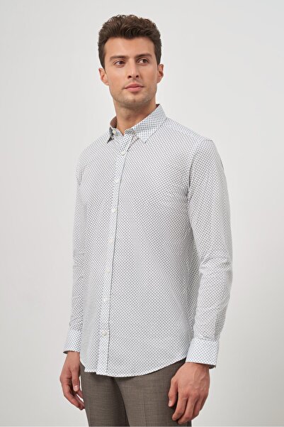 İmza Біла довга рукава Classic Slim Fit Бавовна Perfectto 1004240259