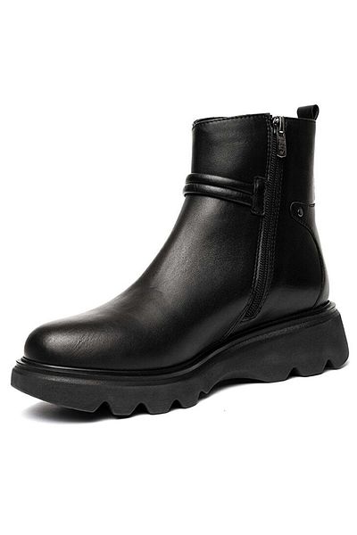 Kids Club Shoes Greyder 33060 Zn - Μαύρες γυναικείες μπότες αστράγαλο, επίπεδη σόλα