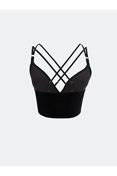 LC Waikiki Black Underwire-Free Non-Padded Plain Bralette