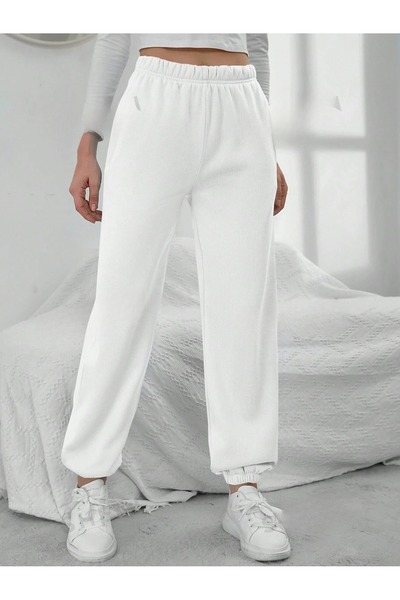over head oh White Jogger Sweatpants - Γυναικεία, Χειμερινά, ίσια, 3 κλωστές