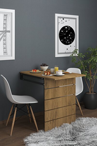 moka park avm Duvara Monte Katlanabilir Metal Ayaklı Dikdörtgen Mutfak Masası...