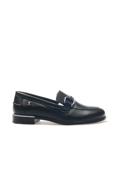 Venüs Genuine Leather Women's Loafers - Buckle Detailed, Casual Shoes (36-40) 24K 2455201 K Z Black