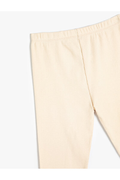 Koton Basic Capri Strumpfhose mit elastischem Bund aus gerippter Baumwolle